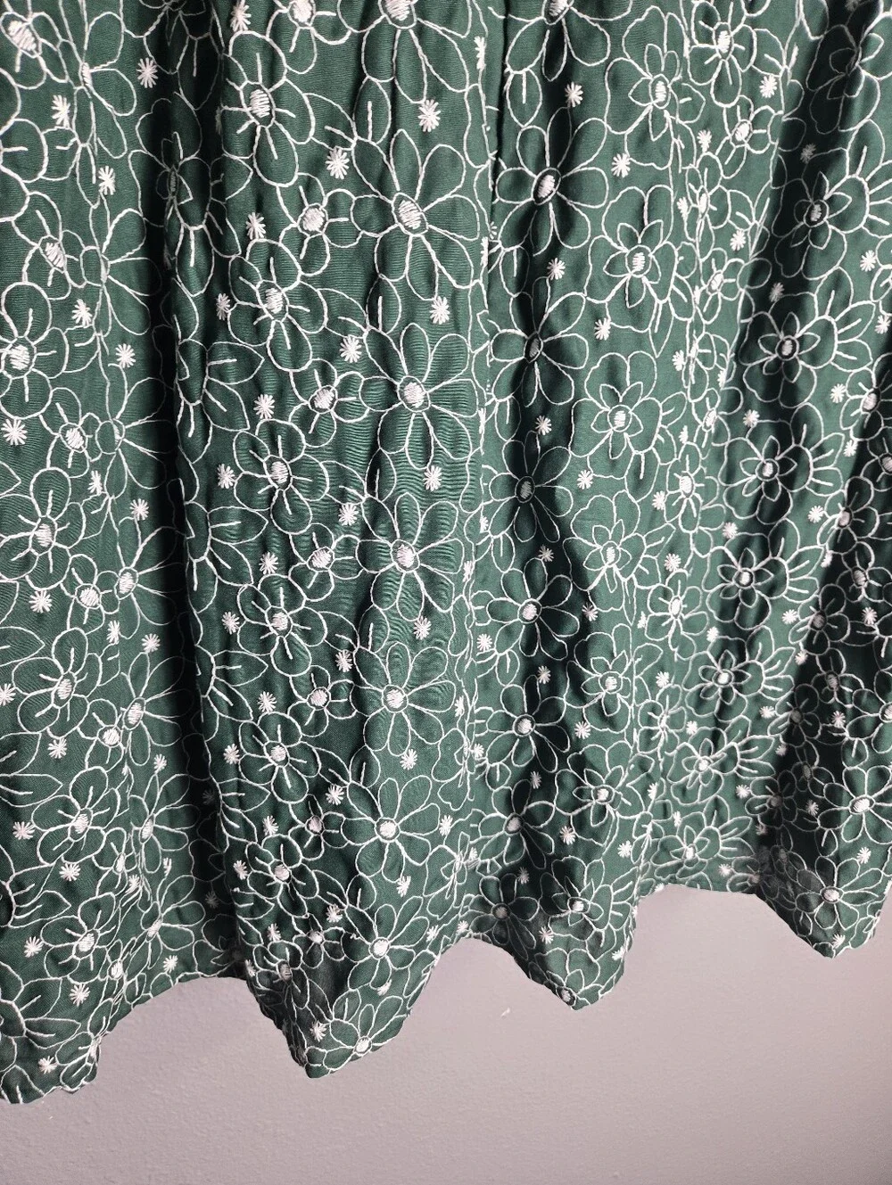 Hayden Los Angeles Green Floral Eyelet Boho Ruffle Sleeve Size 1X